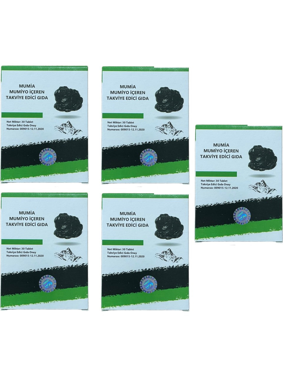 Mumiyo İçeren Takviye Edici Gıda %100 Saf Mumiyo 30'lu Tablet Kırgızistan'dan İthal Shilajit (5 Adet - 150 Tablet)
